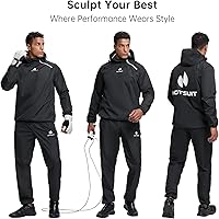 Vista 2 de HOTSUIT Sauna Suit for Men Sweat Sauna Jacket Pant Gym Workout Sweat Suits