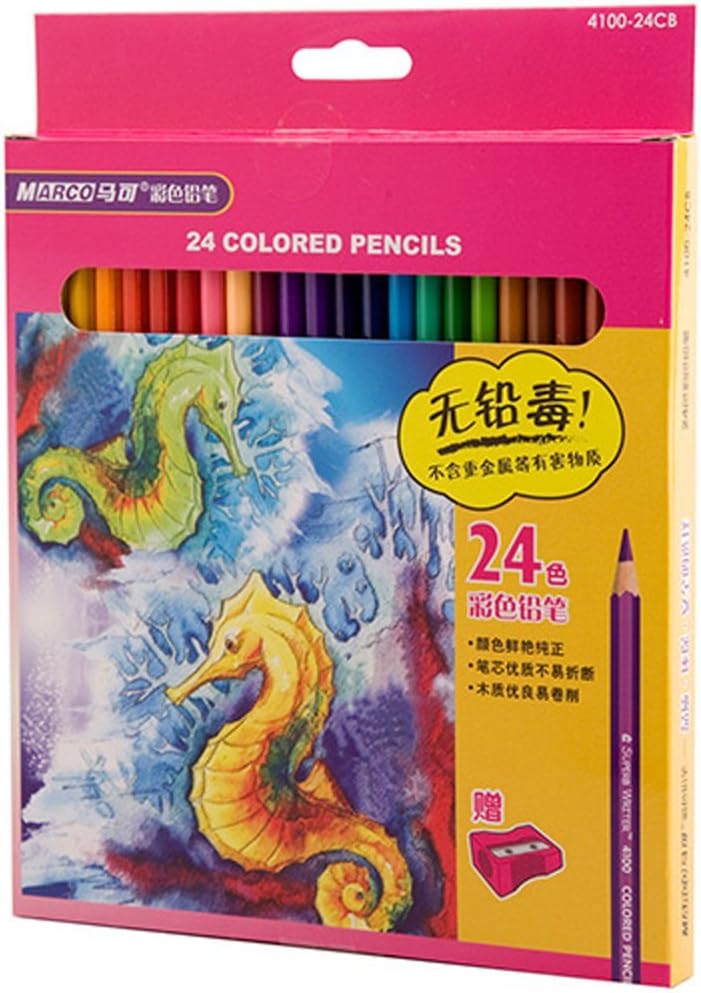 Zhengdu Non-professional art Children pencils 4100-24CB Marco Colouring Pencils - Assorted Colours (24)