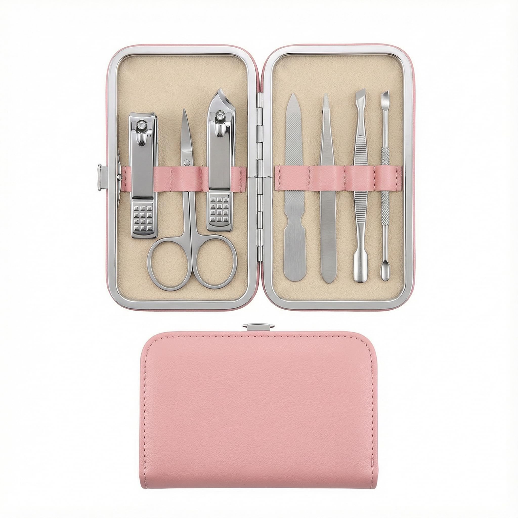 Nail Clipper Set 7-Piece Manicure Kit with Stainless Steel Clippers and Precision Grooming Tools Compact for Home Desk