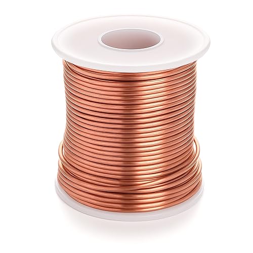 14 Gauge Copper Wire 1.6mm 98 Feet Dead Soft Solid Bare Copper Wire for Electroculture Gardening, Jewelry Making, Beading, Science Projects, DIY Artwork, 1 Pound Spool