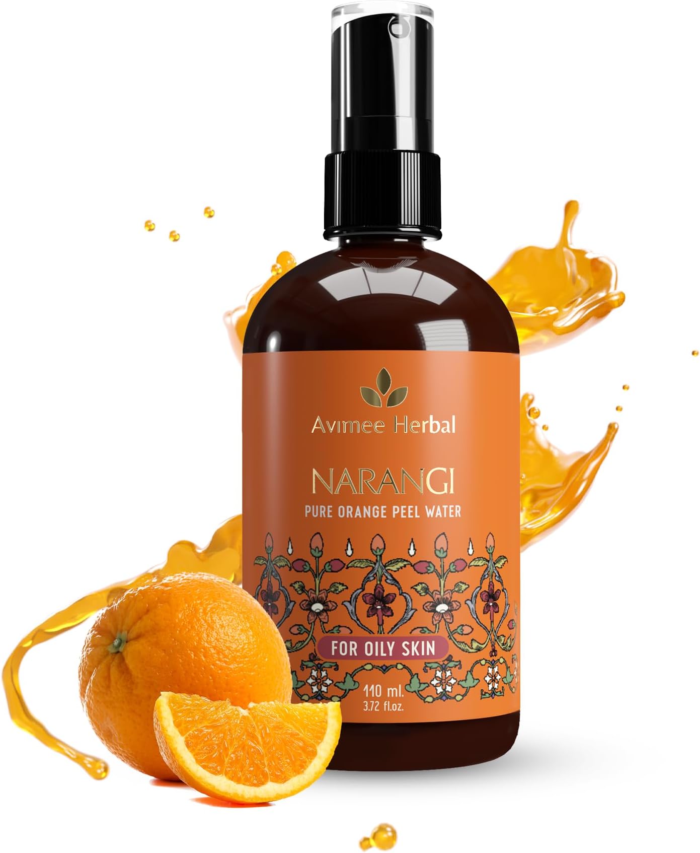 AVIMEE HERBALNarangi Water | Natural Astringent To Reduce Pores | With Orange Peel Extract | 110 ml