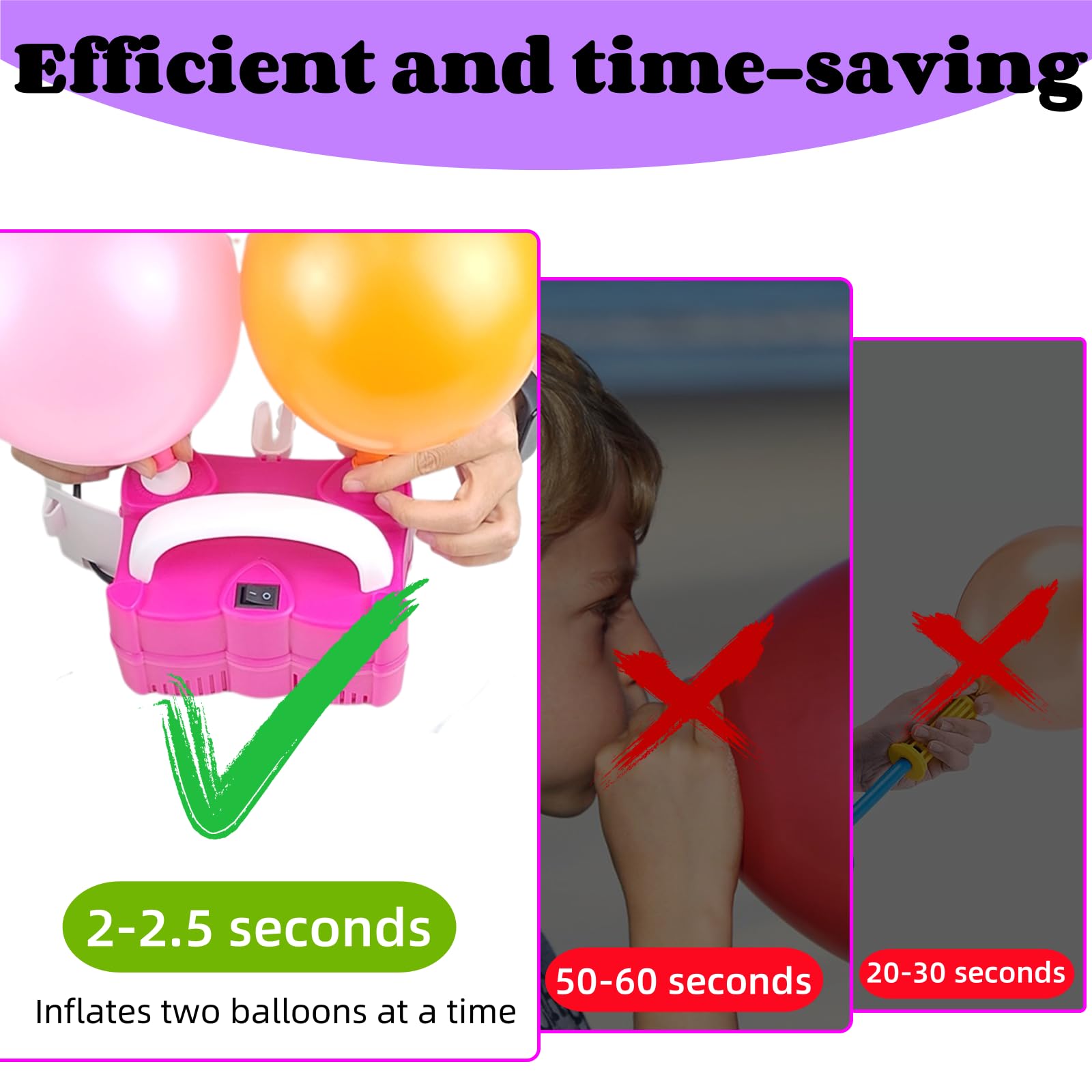 Gonfleur De Ballons, Gonfleur De Ballons Portable À Double Buse, Pompe À Ballons 400 W, Pompe À Ballons pour Anniversaires, Mariages, Baptêmes De Bébés Et Festivals
