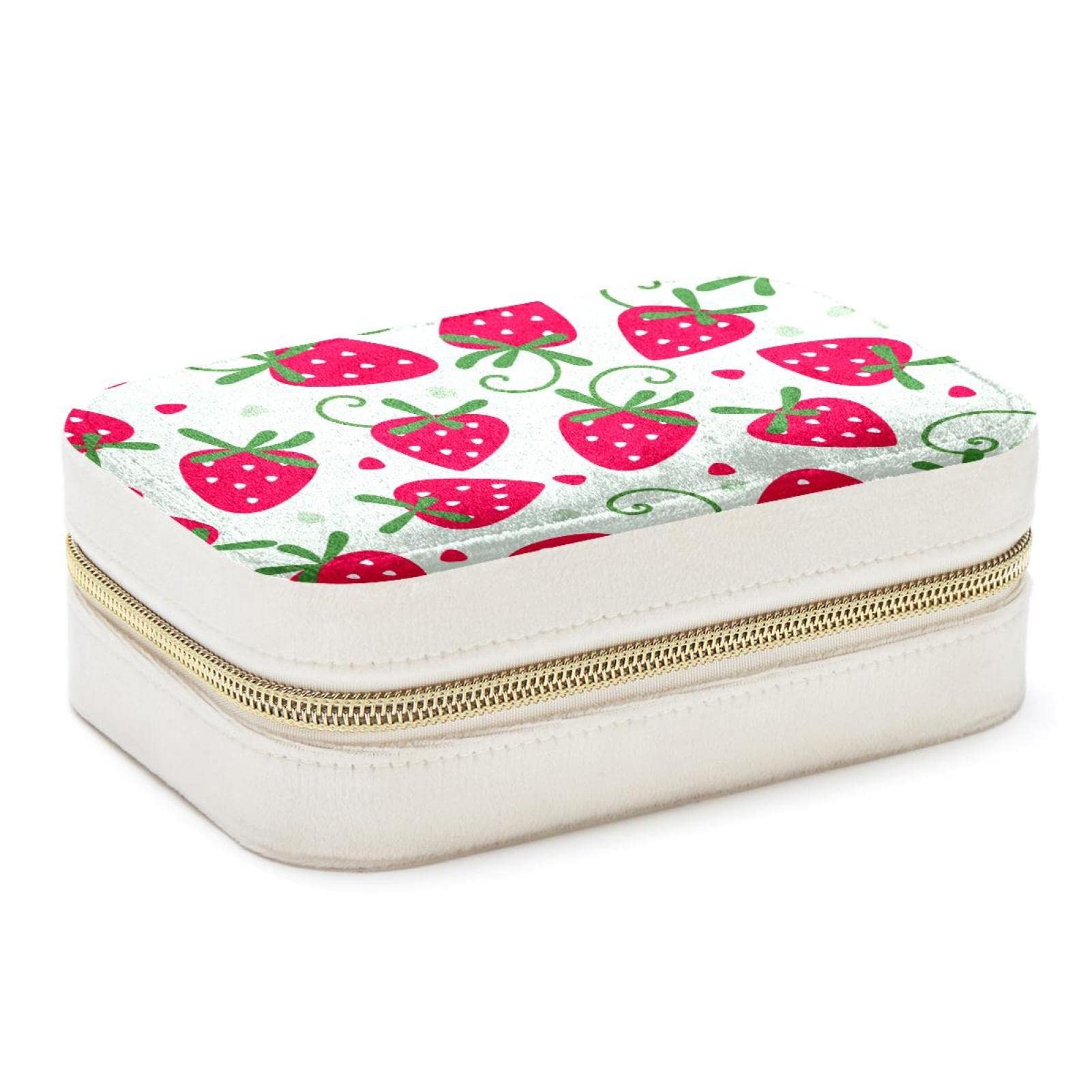Boîte à bijoux voyage fraise cadeau idéal pour filles et femmes