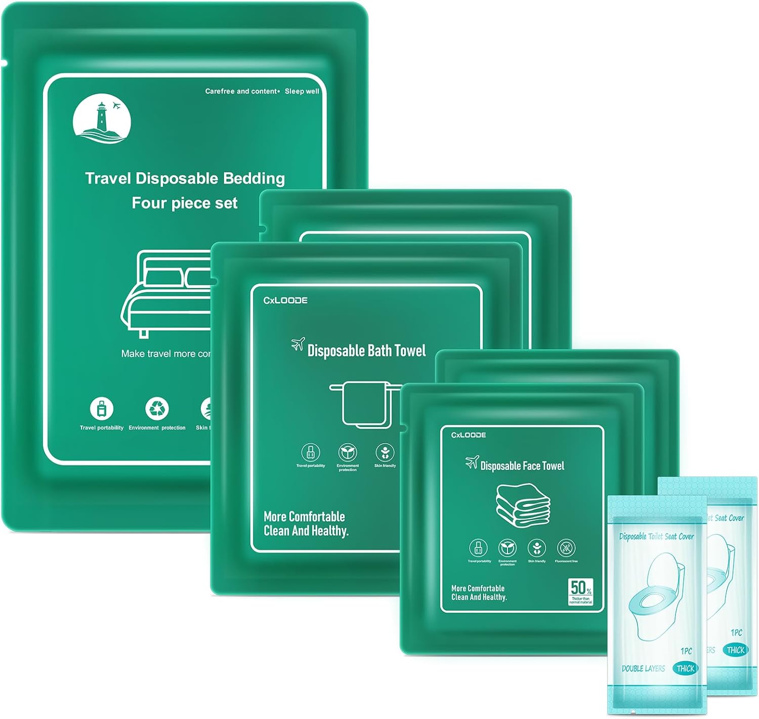 Disposable Bed Sheet for Hotel, Travel Essentials with 2