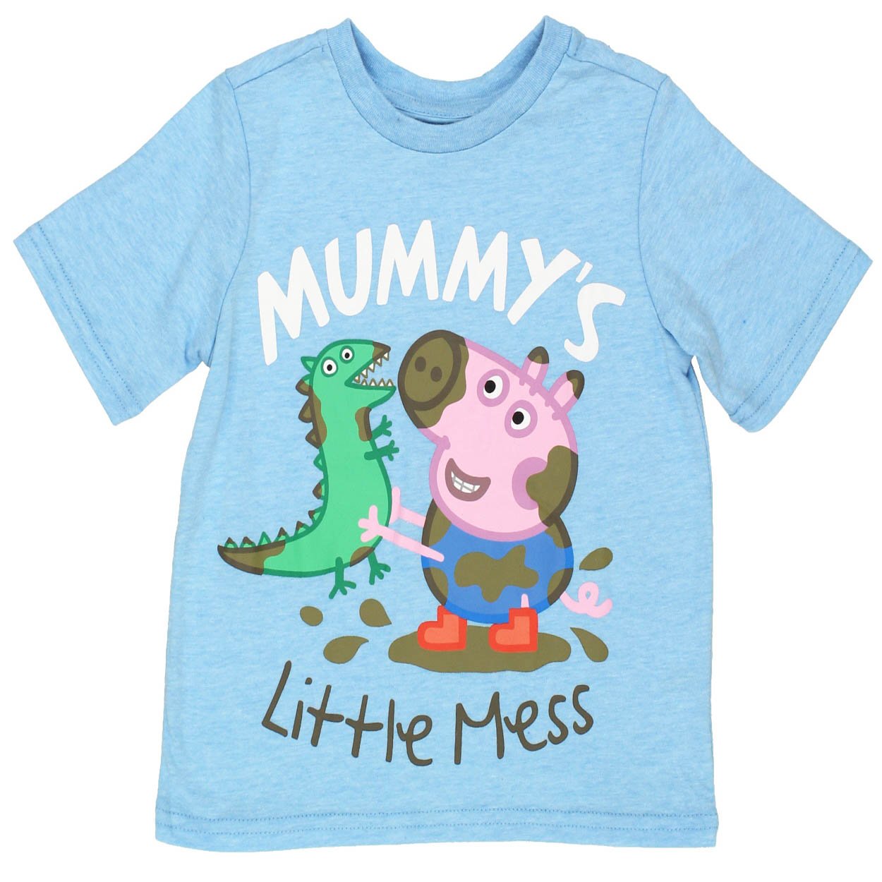 Peppa Pig George Boys Short Sleeve Tee (3T,Blue Little Mess)