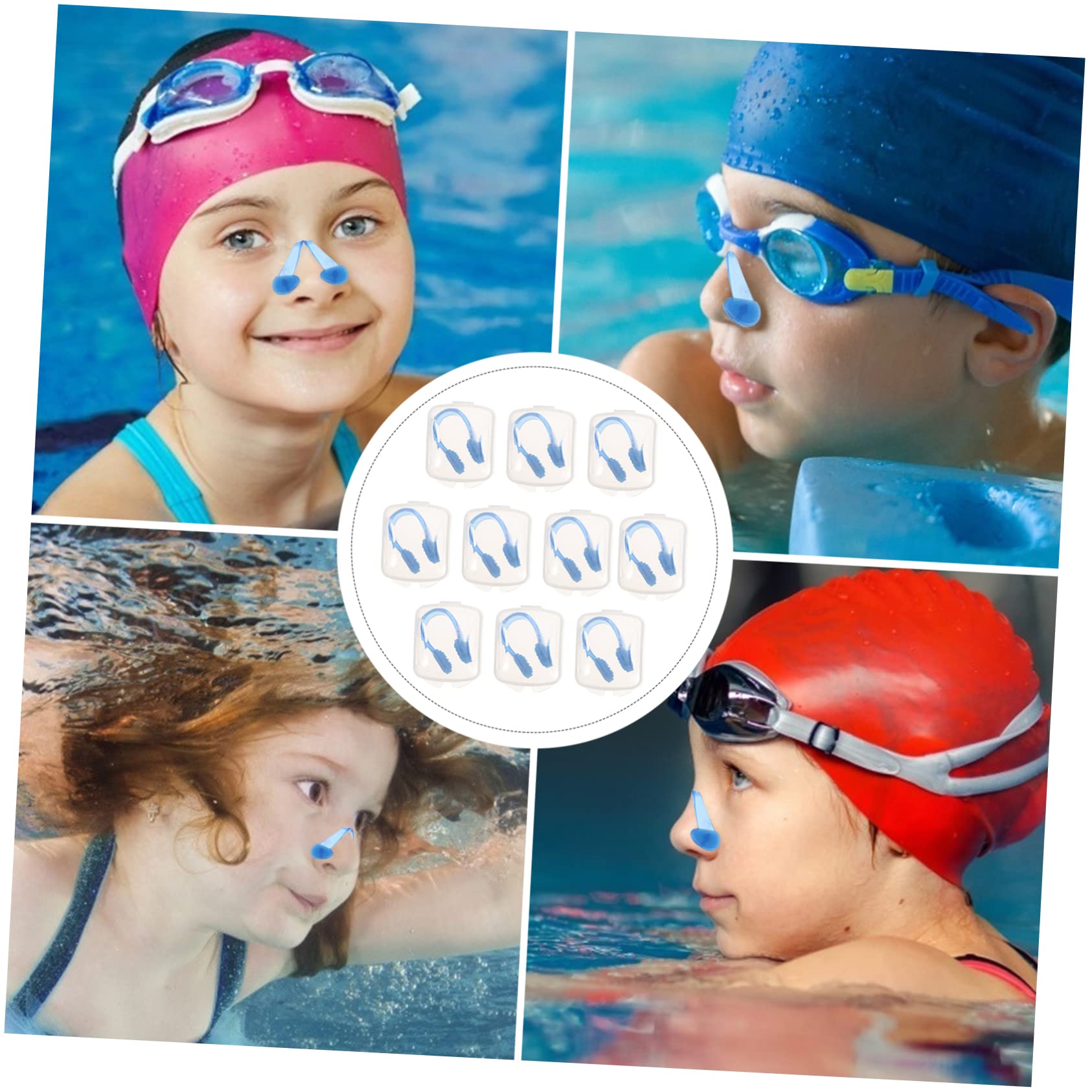 3 Sets Tragbar Für Schwimmbecken Nasenklammer Komfortables Silikon-pc-Design Für Altersgruppen 10 Stück * 3