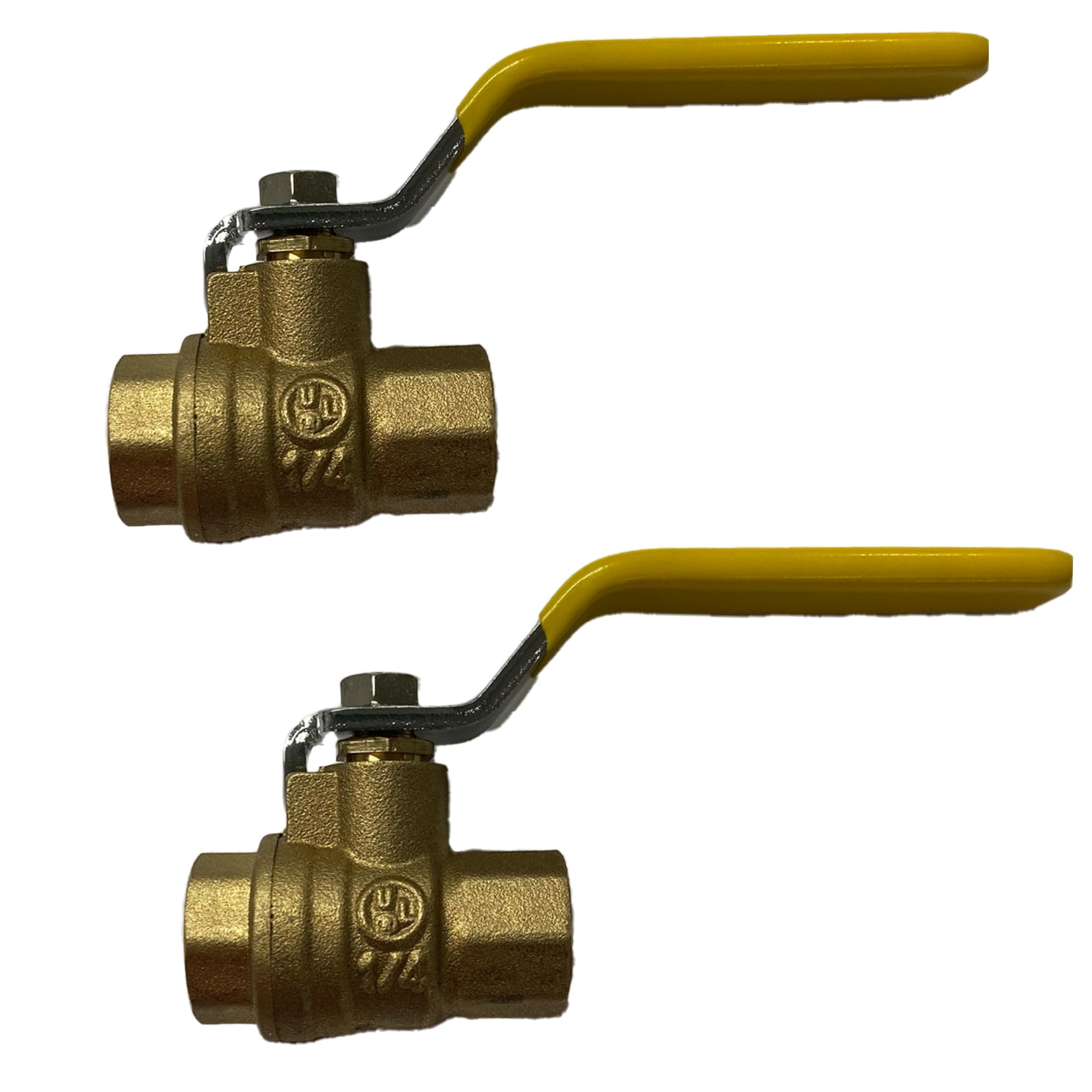 1/4 NPT Female x 1/4 NPT Female Brass Ball Valve - Pack of 2