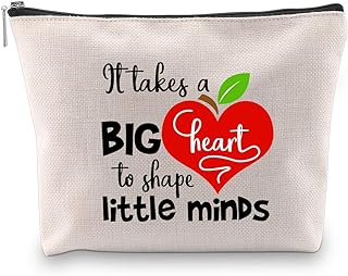 Teachers Appreciation Gifts It Takes A Big Heart To Shape Little Minds Makeup Bags Teacher’s Day Thanksgiving Day Gifts (Shape Little Minds)