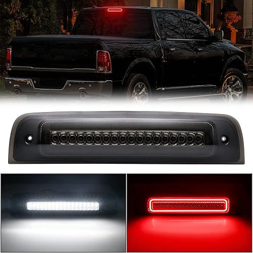 Miniatura 12 de Luz de freno trasera LED ahumada para RAM 1500 de 2019 2020 2021 2022 2023 2024 (No para modelo clásico) sin cámara para camioneta pickup, luz