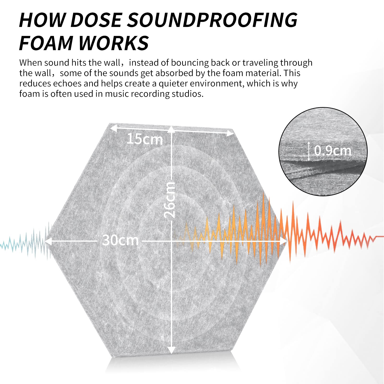 Set 8 Pannelli Fonoassorbenti Per Pareti E Soffitti - Design Moderno In Feltro PET E Rovere Scuro - Foto 5