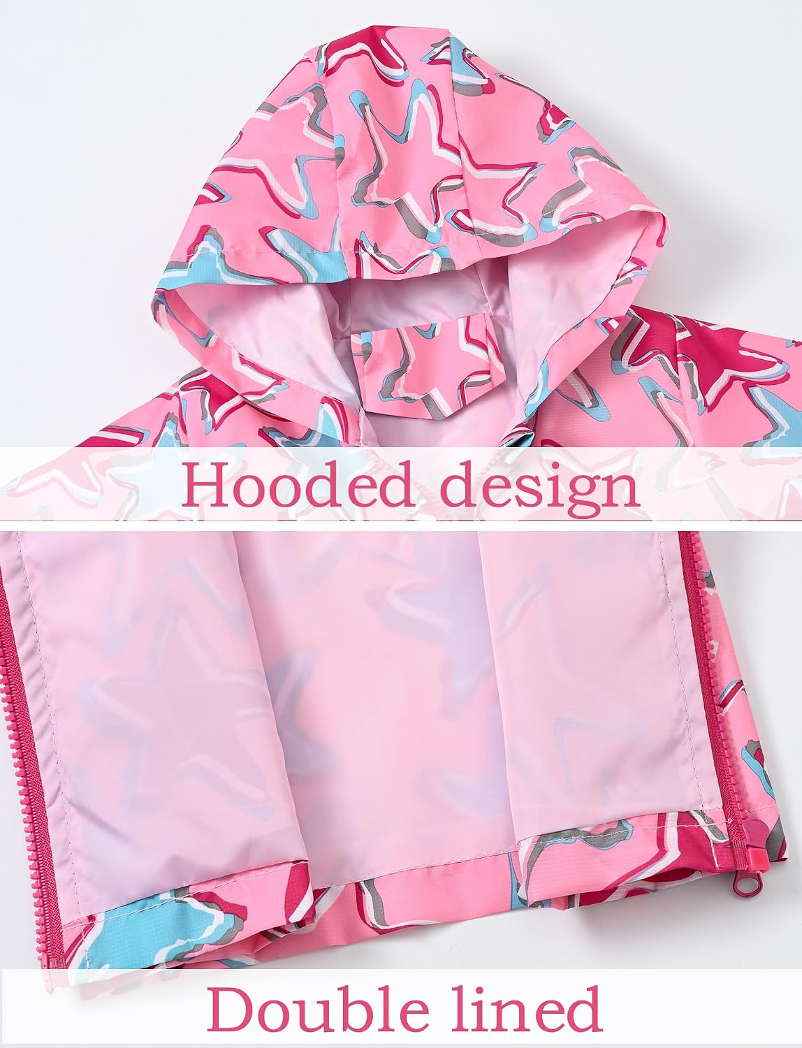 Happy Cherry Toddler Baby Casual Cartoon Prints Windbreaker Hoodie Coat Lightweight Casual Jacket 1-5T