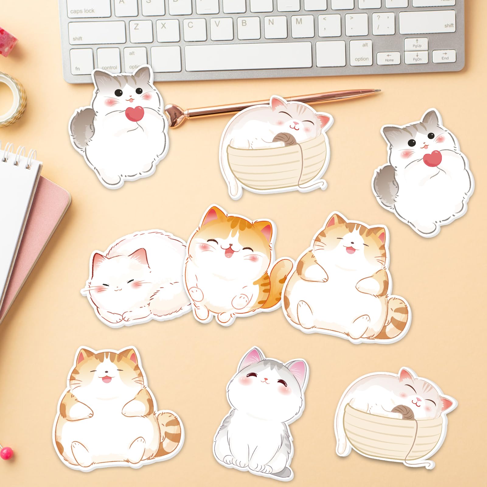 6 Blocchi Di Appunti Adesivi A Forma Di Gatto - Foglietti Kawaii Per Ufficio, Scuola E Regali Per Amanti Dei Gatti
