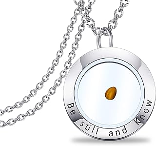 Mustard Seed Faith Necklace Seed Charm With Bible Verse Inscription Christian Pendant Religious Jewelry Inspirational Christian Gift For Women Girls