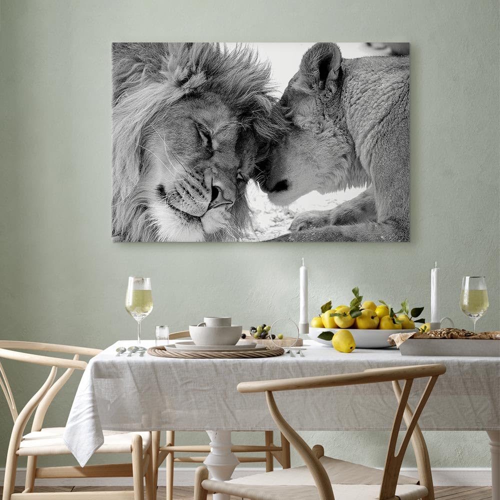 murando Cuadro en Lienzo Leon 120x80 cm 1 parte Impresión Cuadros decorativos Decoracion Decorativo para Pared salon modernos dormitorios de Pared - Leon Animales Africa safari g-B-0034-b-b