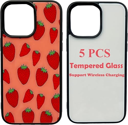 Miniatura 9 de 5 juegos de fundas para teléfono de sublimación a granel compatibles con Apple iPhone 15 Pro Max, 6.7 pulgadas (2023), 2 en 1 de goma suave 2D