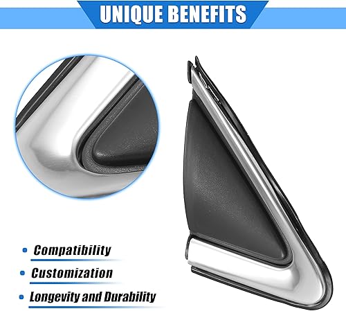 Miniatura 3 de Cubierta de bandera para espejo de puerta compatible con Nissan Sentra 2016-2019, plástico duradero negro para puerta delantera derecha