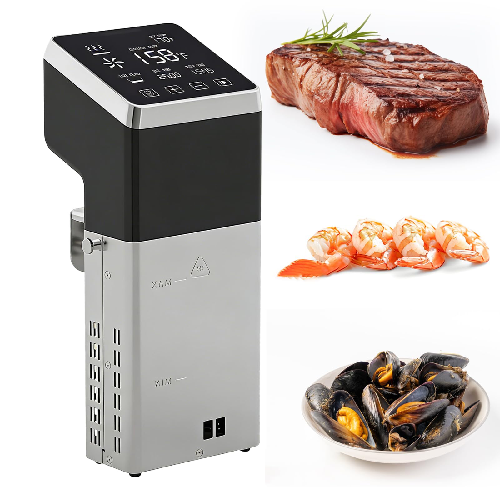 Termocircolatore per Cottura Sottovuoto, Slow Cooker, Circolatore Termico Commerciale con 1600W, Ampio Touchscreen, Riscaldamento Rapido, IPX7, Ideale per Chef Professionisti