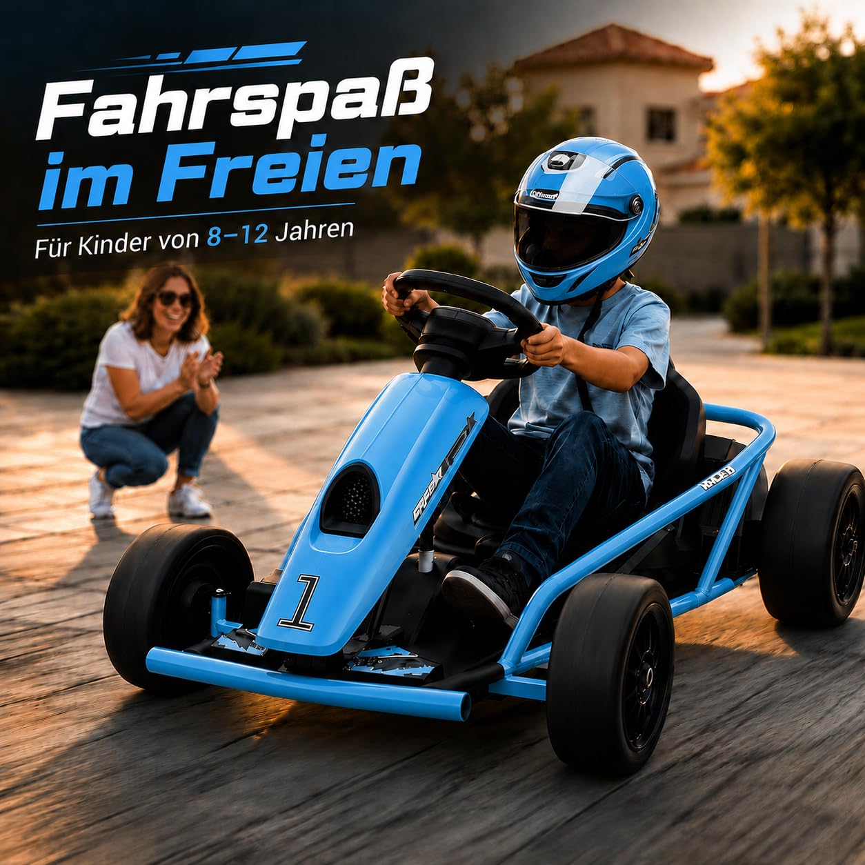Elektro-Kart 24V, Kinder Drift-Auto mit Akku und Sicherheitsgurt