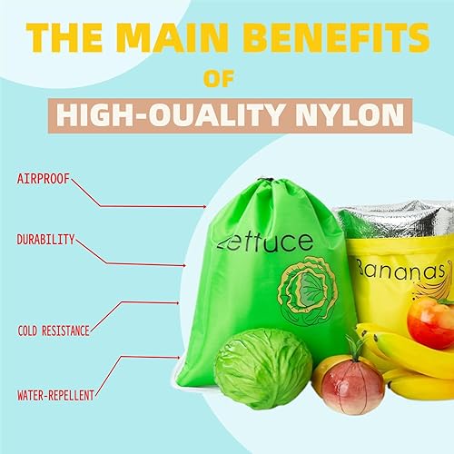 Miniatura 3 de Bolsas reutilizables para refrigerador, almacenamiento fresco forrado de aluminio para plátanos, lechuga y tomates + 5 películas de mantenimiento