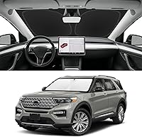 Vista 42 de Parasol de parabrisas de ajuste personalizado para Nissan Titan 2017-2024, bloquea los rayos UV y el calor, parasol de ventana delantera, fácil