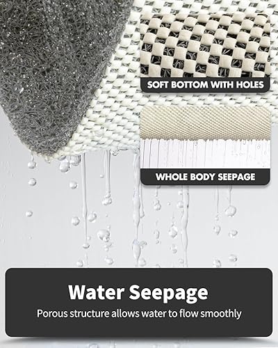 Miniatura 16 de Tapete antideslizante para bañera, 16 x 24 pulgadas, tapetes de ducha para bañera, tapetes de baño de PVC con textura de lufa para áreas húmedas,