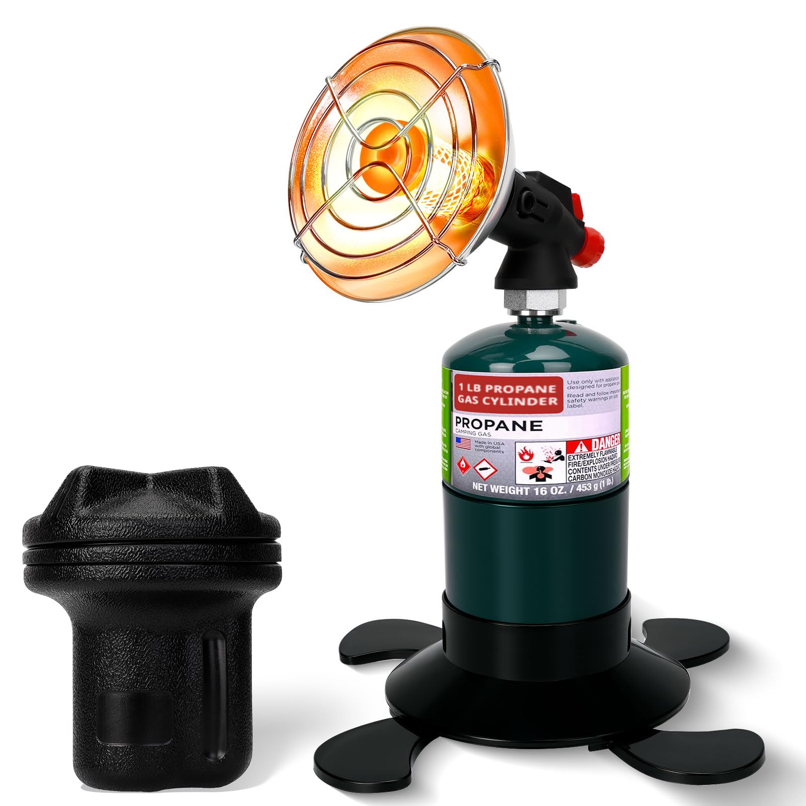 Portable Propane Heater For Camping Tent, Outdoor Small Space Patio Garage  Heater, Self Ignition Radiant Cordless Heaters Foldable Gas Tank Holder For 