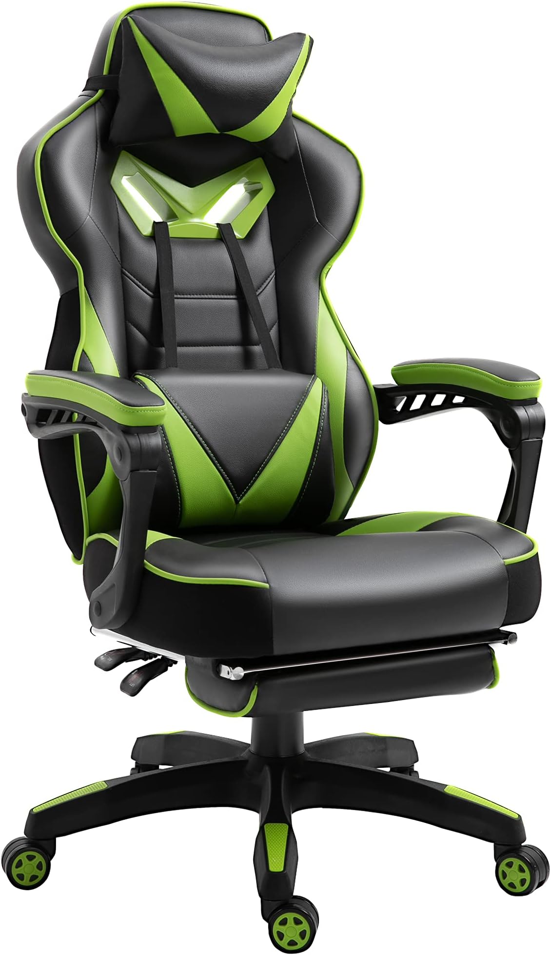 Chaise gaming ergonomique, fauteuil gamer avec accoudoirs 3D, dossier inclinable, hauteur réglable, 72x76x132cm, gris | Leroy Merlin