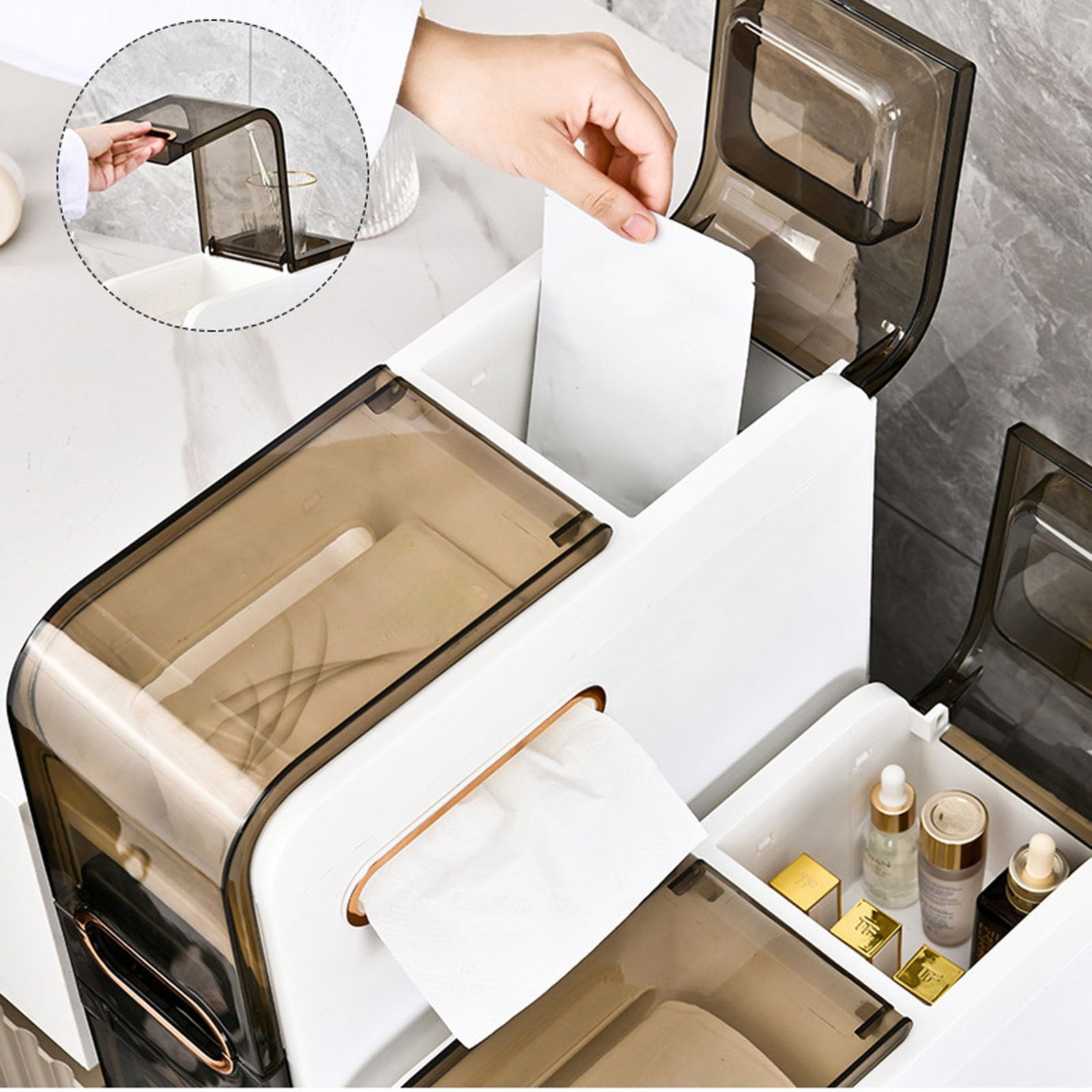 Genérico Armario de Almacenamiento con Ruedas, Instalación Gratuita, Almacenamiento para Baño,Armario de Baño de pie, Estante Adecuado para Cocina, Dormitorio, Sala de Estar(5 Tire)