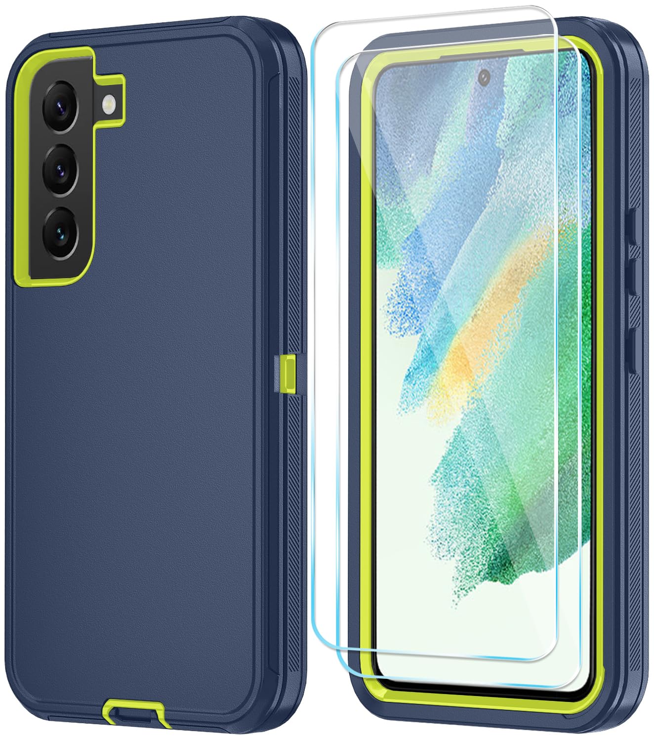 ONOLA Phone Case for Samsung Galaxy S21 FE Case with HD Screen Protector, Heavy Duty Shockproof & Dropproof 3-Layer Cover ...