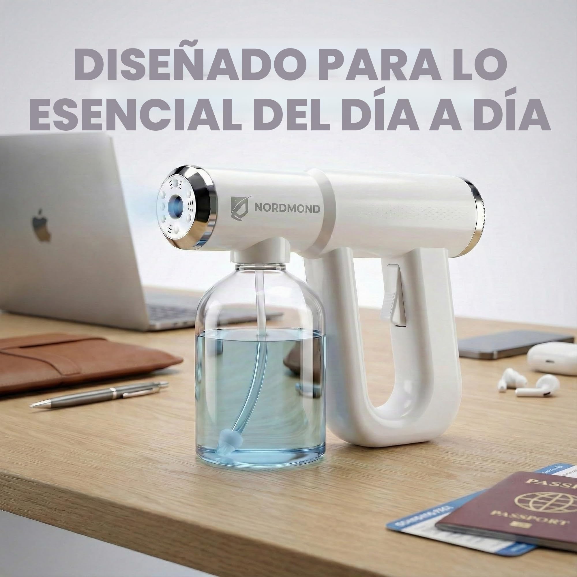 The Original Desinfectant Fogger Machine - Pulverizador desinfectante profesional - Atomizador electrostático ULV y nano pistola de vapor - Pistola de pulverización recargable de peluquero con luz