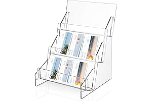 3 Tier Acrylic Greeting Card Display with Postcard Display Rack
