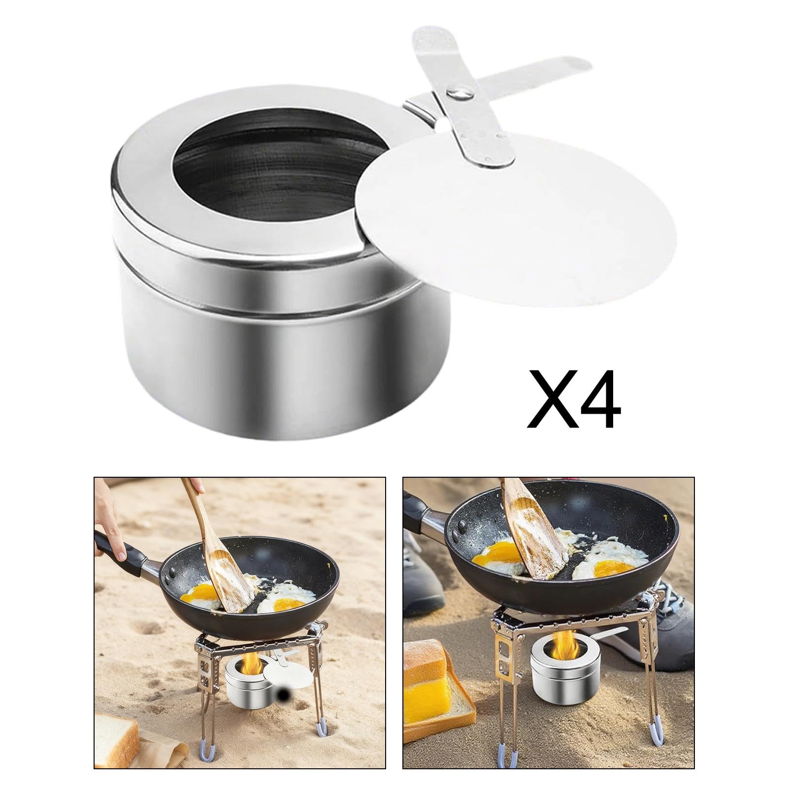 4 Supporti Acciaio Inox per Scaldavivande