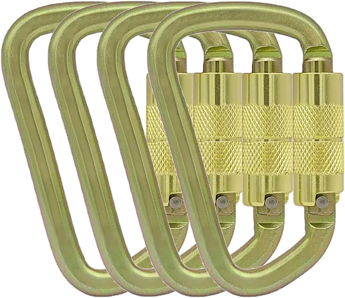 Auto Locking Carabiner 30KN=6500lbs Heavy Duty Large Clip Climbing Carabiner Twist Lock Carabiners for Rock Climbing, Camping, Gym,Rescue (CE Rated,D Shape) - Image 2