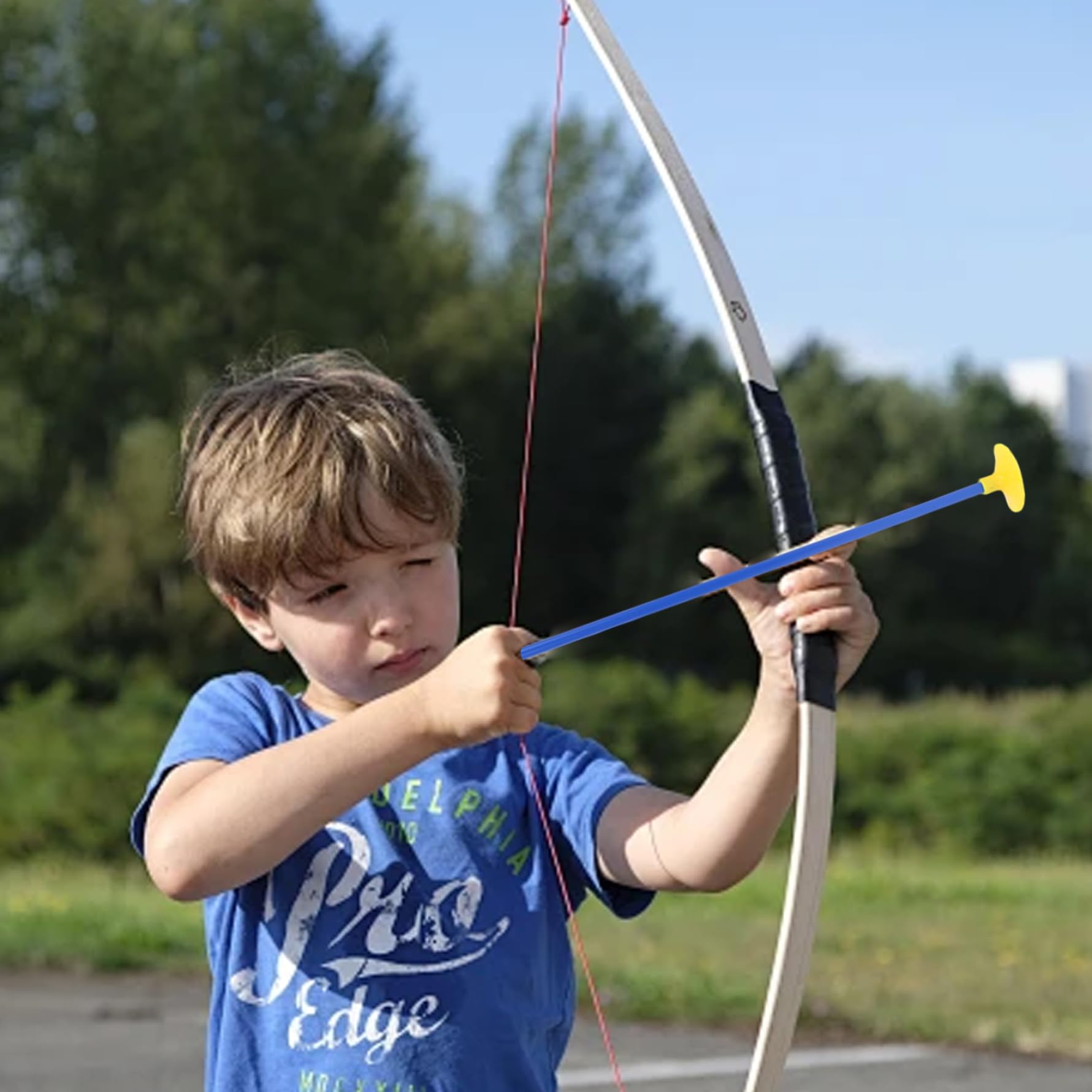 12 pièces flèches à Ventouse de 16, 54 Pouces, flèches de Remplacement pour Enfants Accessoires Jouets tir à l'arc pour Enfants légers et réutilisables Bien équilibrés Bleu