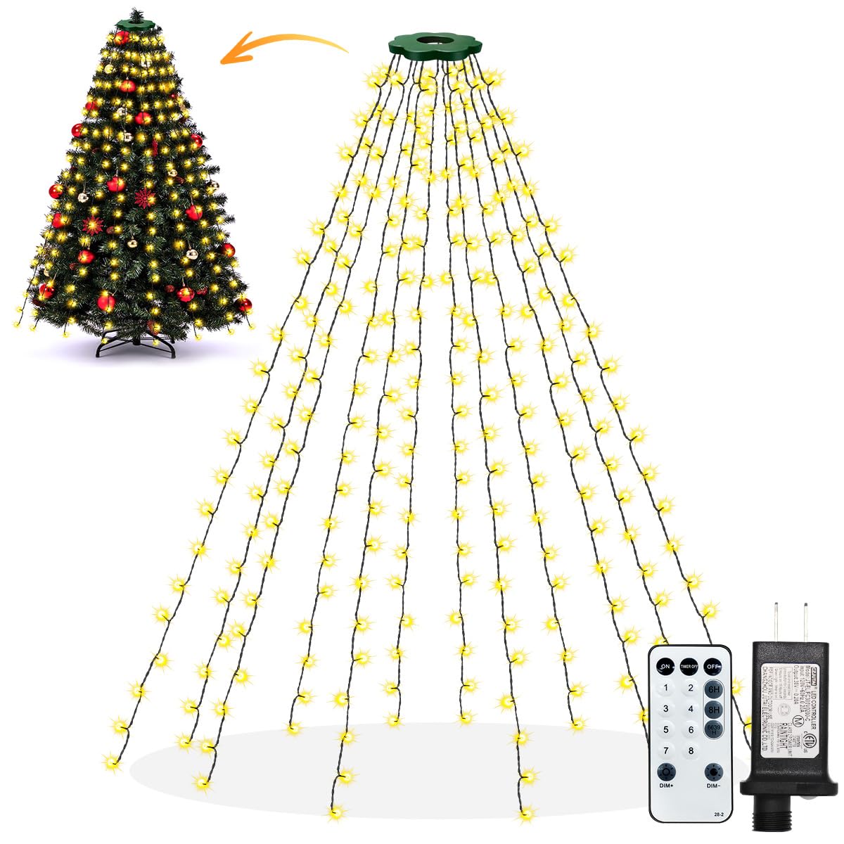 Christmas Tree Lights, 6.6 ft 240 ct