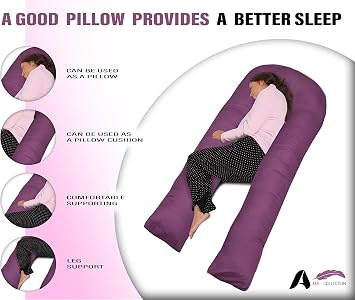 Pregnancy Pillowcase 9 FT, 12 FT, U Shaped Full Body Pillow Cover with zip, Nursing, Support and Maternity Pillow for Pregnant Women Cover Only (9 FT, Blue)