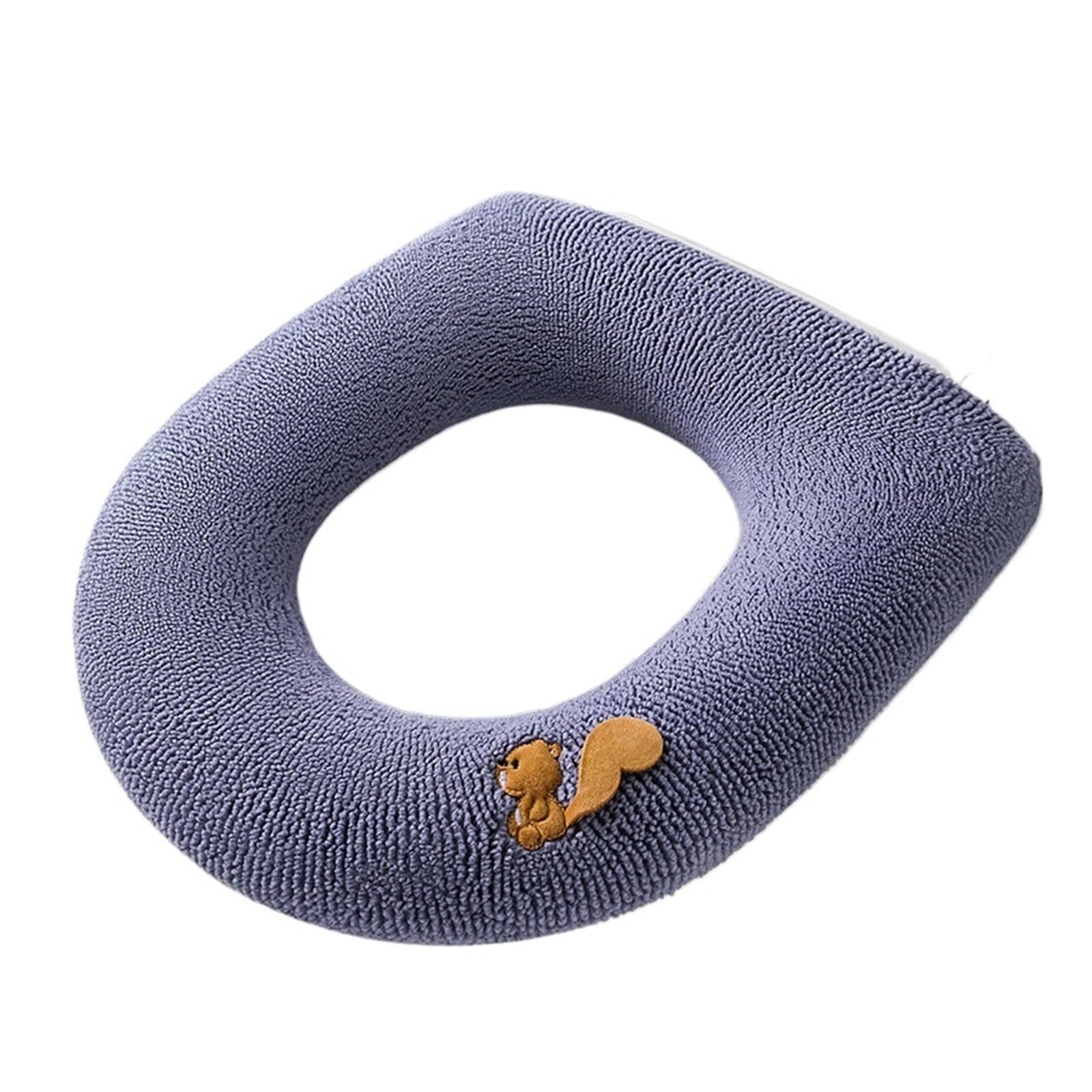 MZSKLW Padded Toilet Seat Thicken Toilet Seat Cover Mat Winter Warm Soft Washable Closestool Case Lid Pad Bidet Bathroom Accessories(Grey)