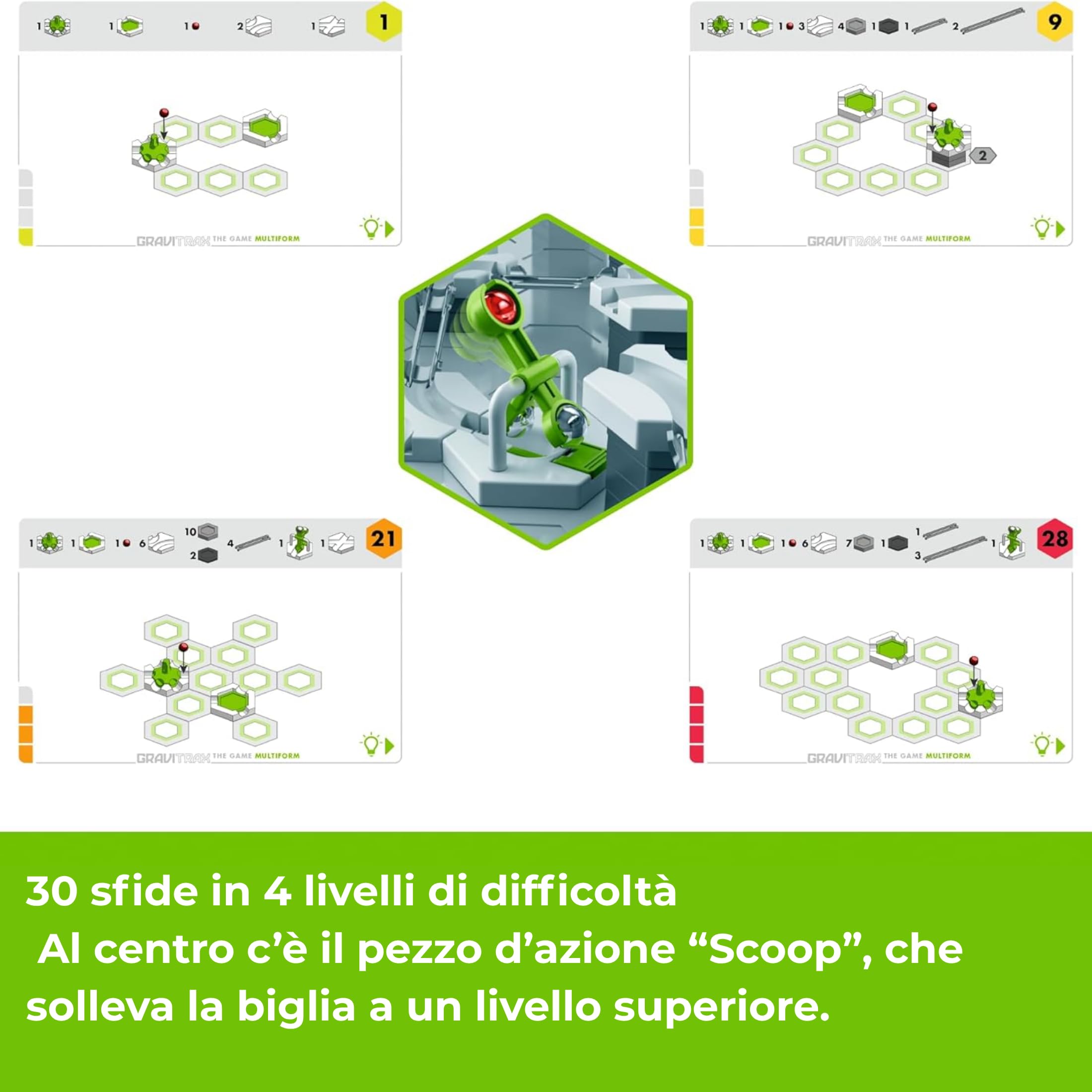 Ravensburger - GraviTrax The Game Multiform, Pista biglie 46 pezzi, Gioco di logica, 30 carte sfida multilivello, Costruire circuiti, Rompicapo STEM 8+ anni e adulti, Compatibile con tutti i GraviTrax