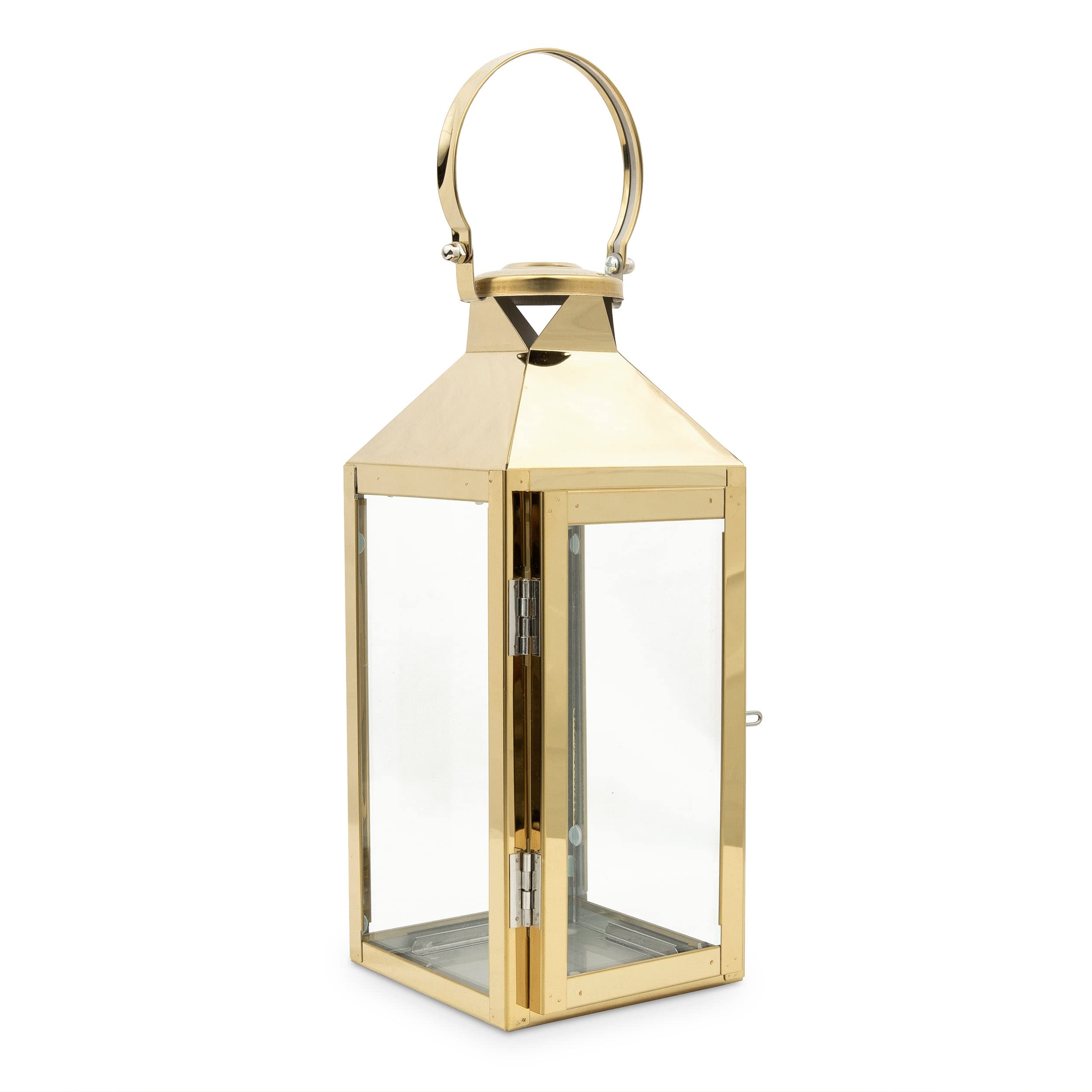Weddingstar Large Square Decorative Metal Hanging Lantern - Gold