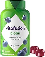 Vista 1 de vitafusion Vitaminas gomosas de biotina extra fuertes, sabor a bayas, 5,000 mcg de vitaminas de biotina, marca de vitaminas gomosas número 1