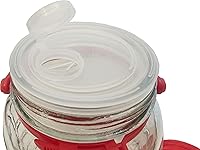 Vista 5 de C&H Solutions 2 tarros de vidrio de 3 litros (aproximadamente 0.8 galones) con tapa de boca ancha, tapas de plástico para verter boquillas