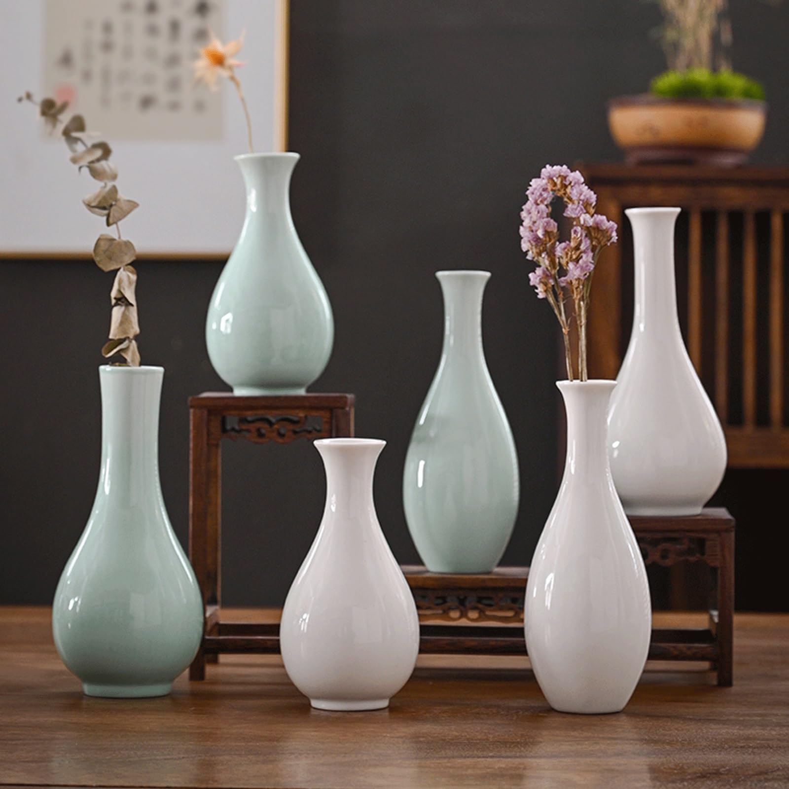 Wazony na kwiaty, Wazon ceramiczny | Scenariusz użycia: Stół do jadalni weselnej Stół do jadalni w biurze i sypialni