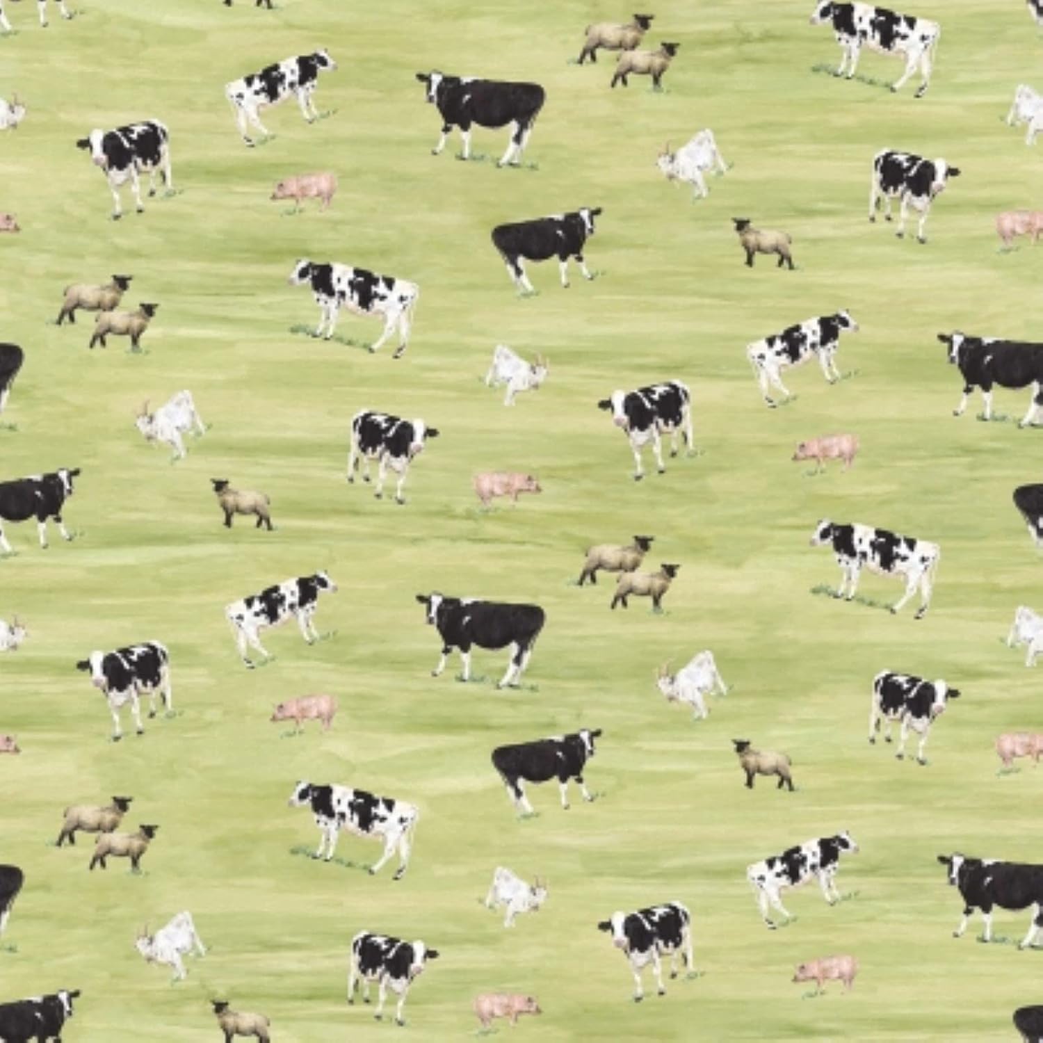 Riley Blake Barn Quilts CD11051 Green Animals