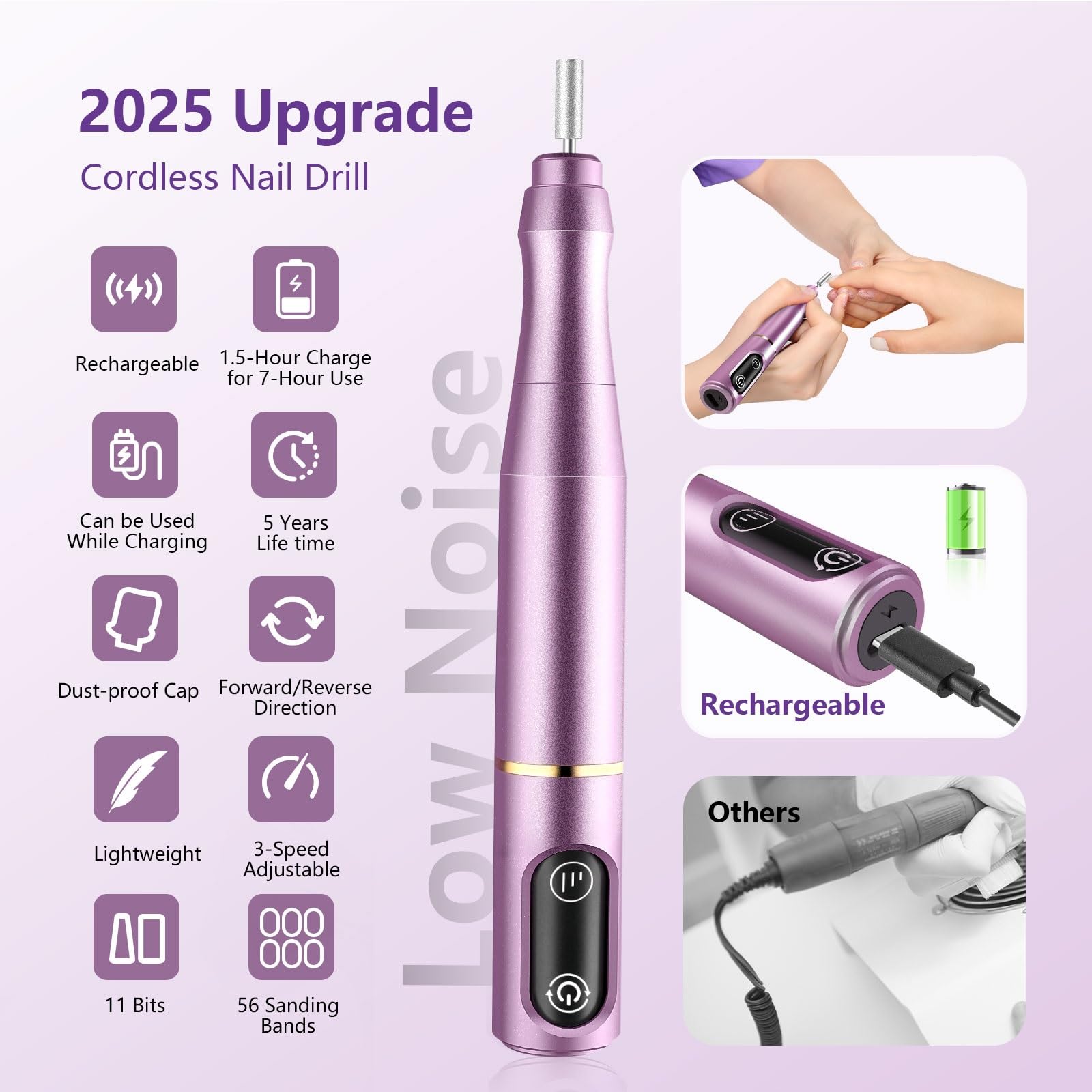 TUOBEO Cordless Nail Drill Kit - Rechargeable Efile -2 TUOBEO Cordless Nail Drill Kit - Rechargeable Efile -2