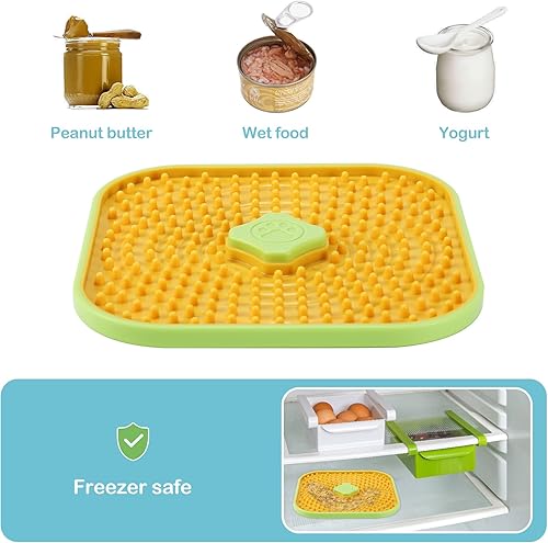 Miniatura 6 de Avont Tapete para lamer para perros y gatos, tapete para lamer jaula de perros y gatos, alimentador lento para alimentos húmedos, almohadilla para