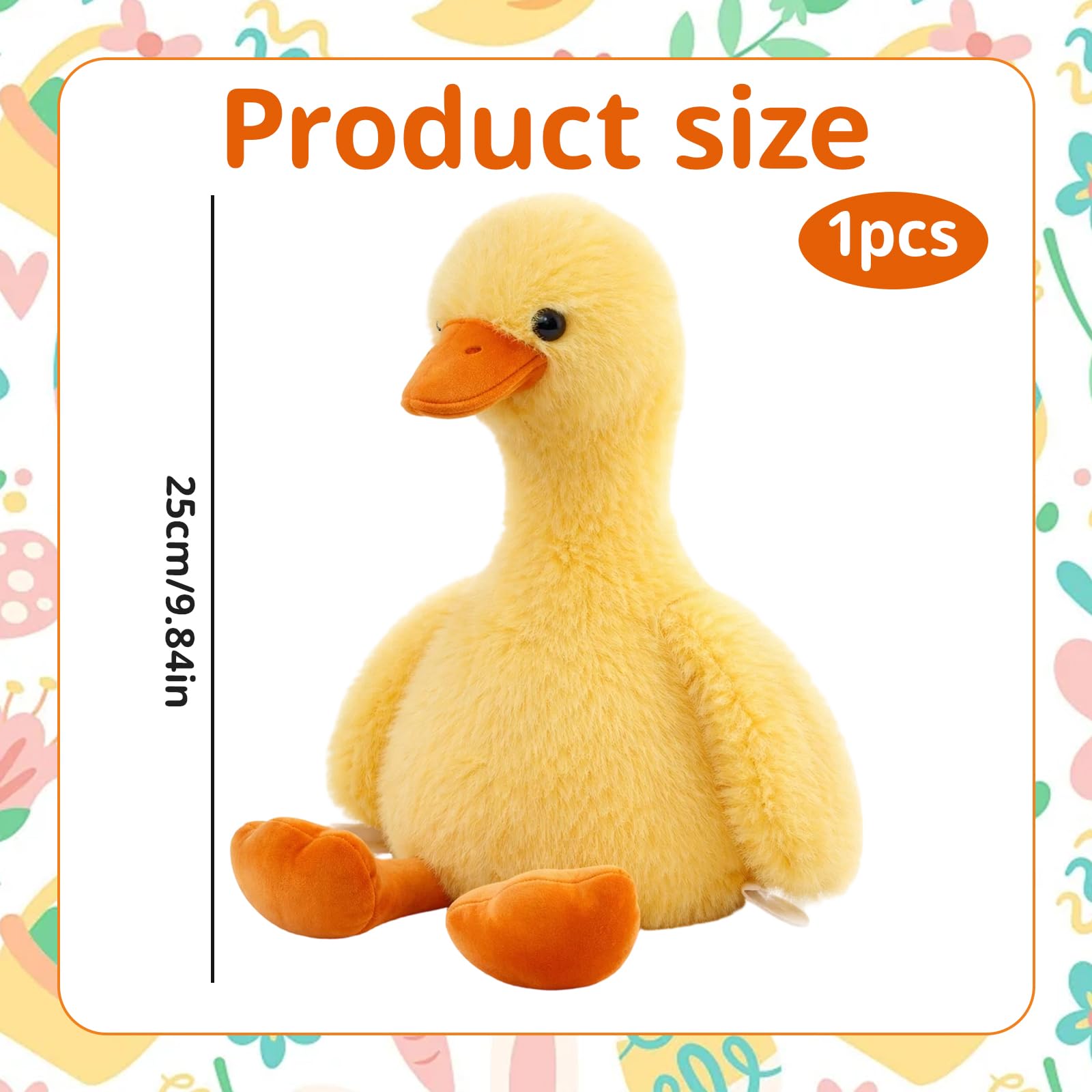 Gubilacrum Duck Teddy Plush Toy, Soft Cuddly Duck Plush, 25cm European Mink Plush Duck - Image 2