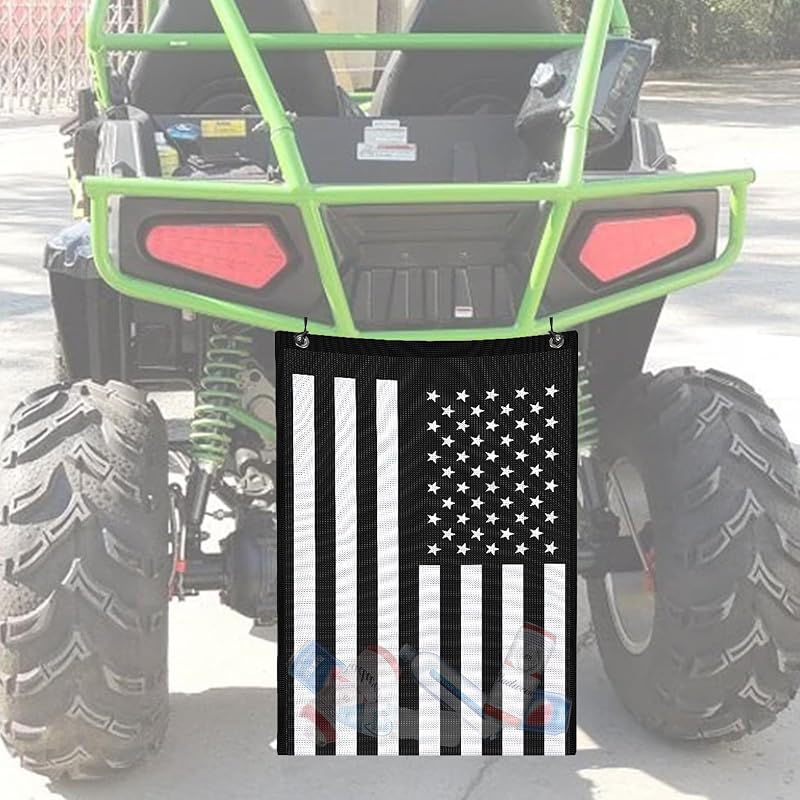 Lixeira de tela para UTV e ATV OIEKUN com alças ajustáveis, PVC, estampa Bandeira americana, 66 x 55,9 cm
