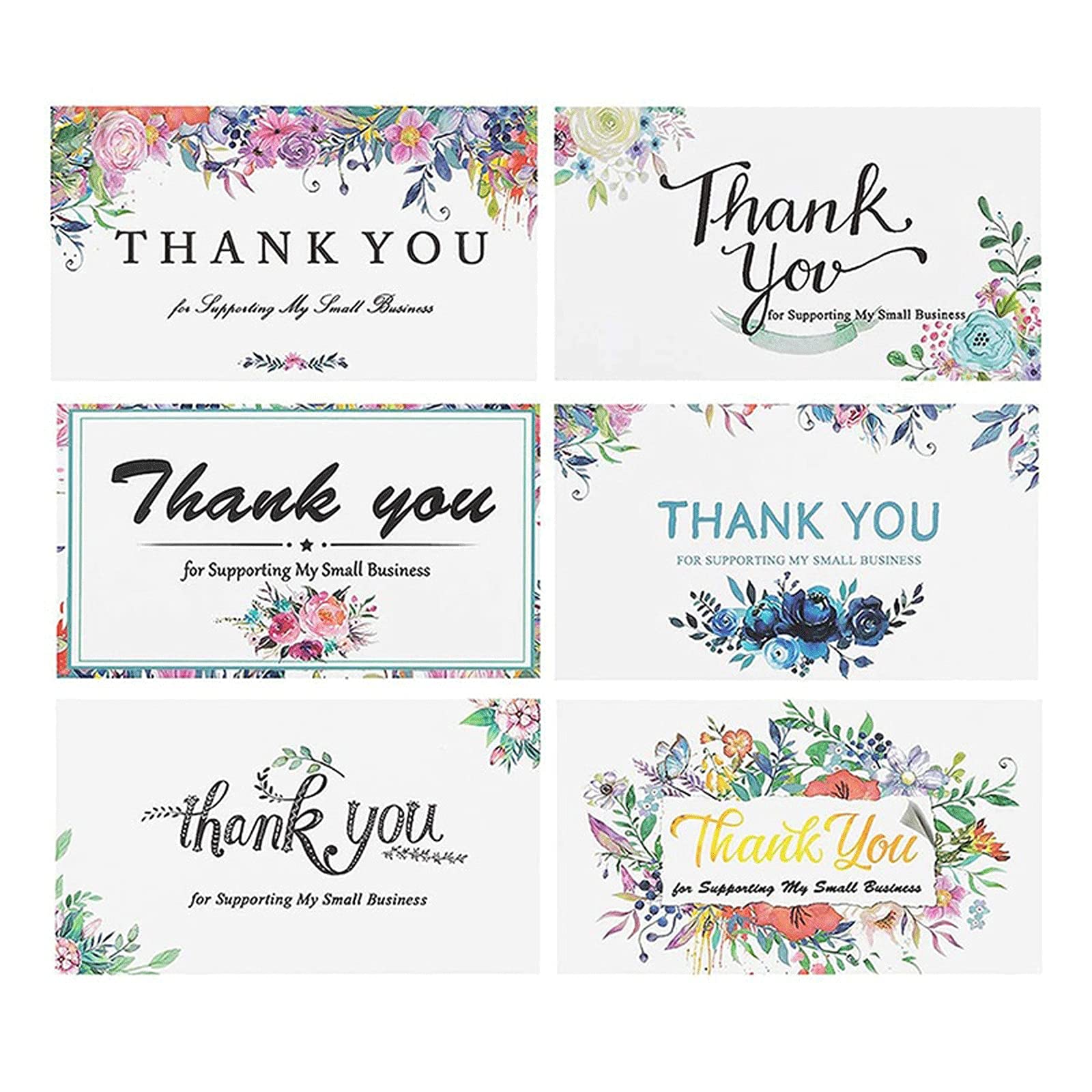 DieffematicSDK Tarjeta Cumpleaños 30-500pc Blue Pink Gracias por apoyar mi tarjeta de visita pequeña Gracias Tarjeta de felicitación Cartulina de apreciación de la tarjeta de felicitación para el rega