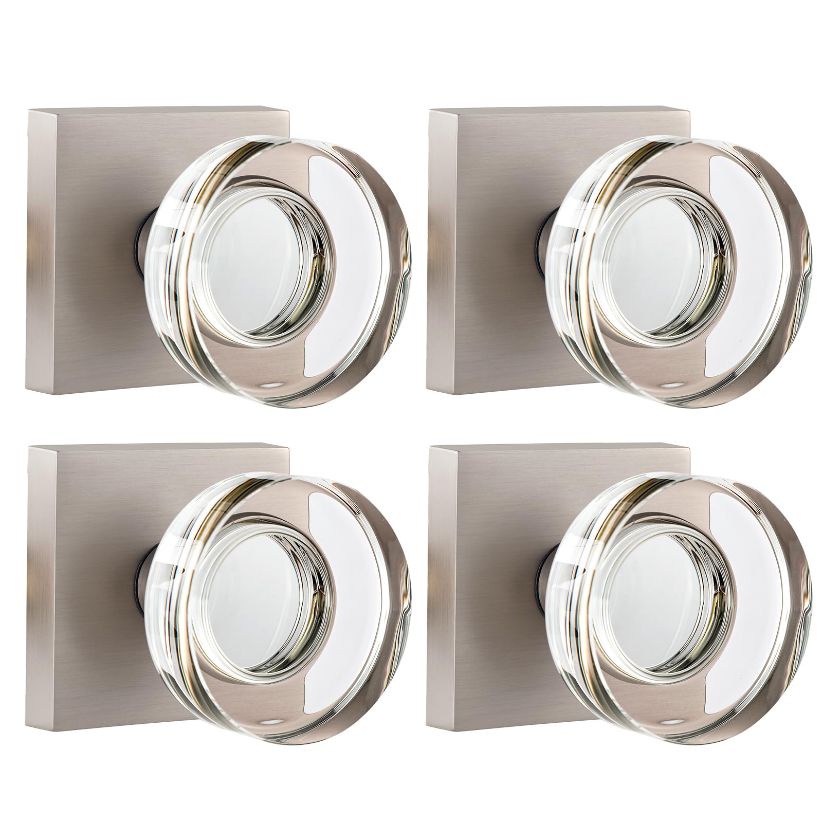 BonKuDoo Lot De 4 Boutons De Porte Factices En Verre Pour