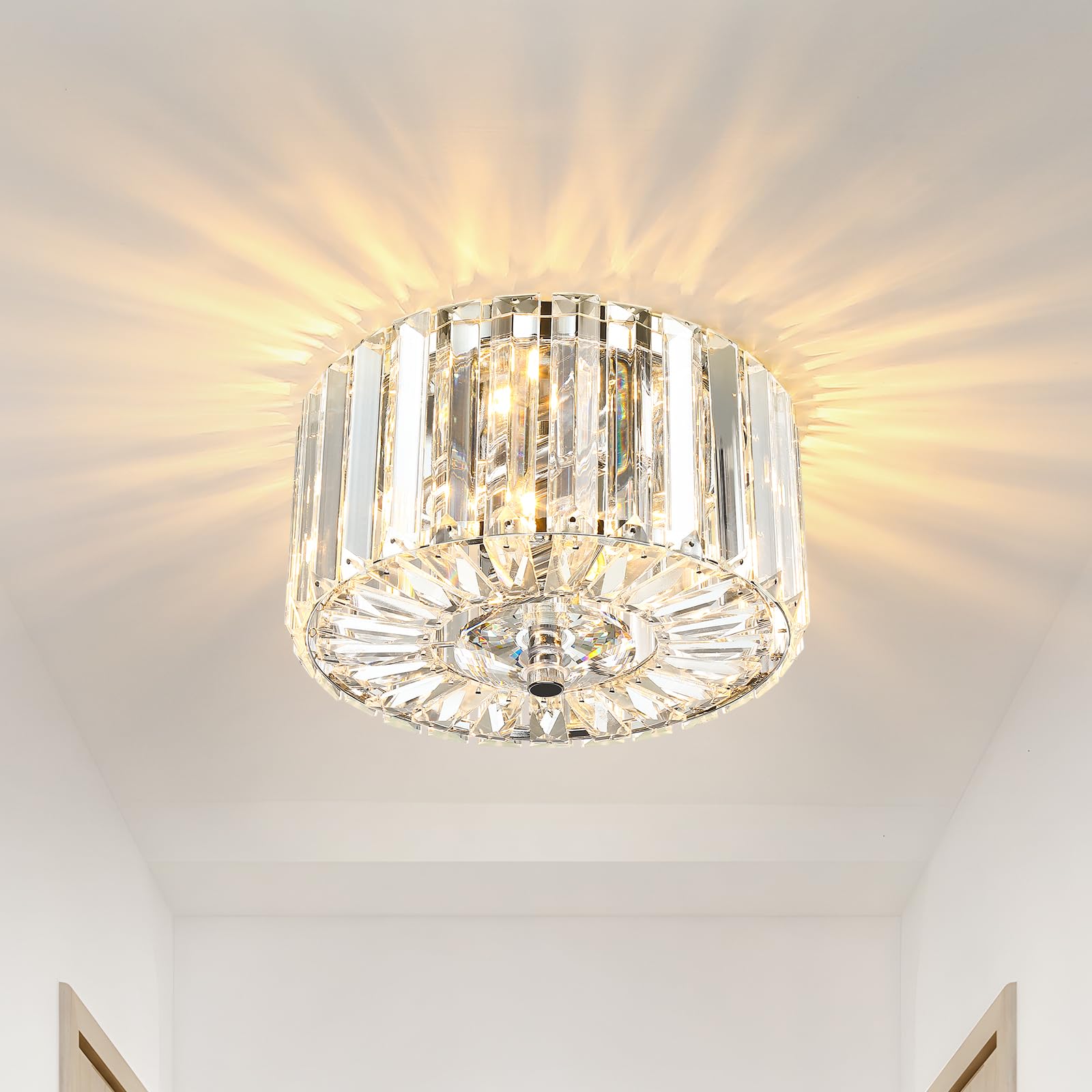 Crystal Ceiling Light Modern Semi Flush Mount Ceiling Lighting Fixture 8 89 Round Hallway Lighting Fixtures for Kitchen